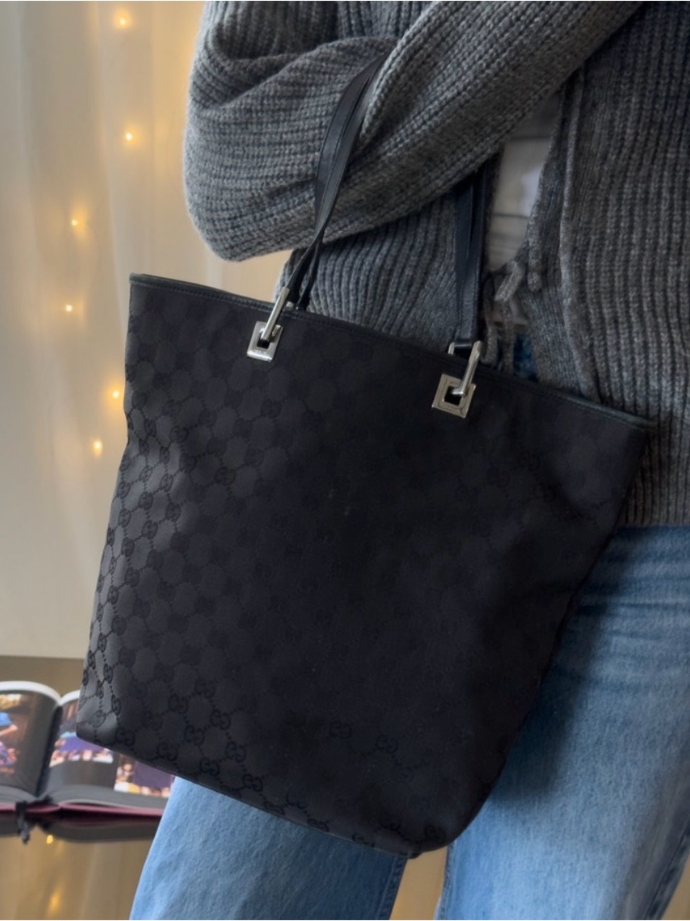 GUCCI Eclipse canvas monogram tote